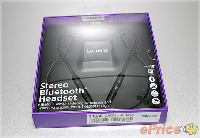 sony sbh80 蓝牙耳机包装采紫色外观设计,还蛮好看.