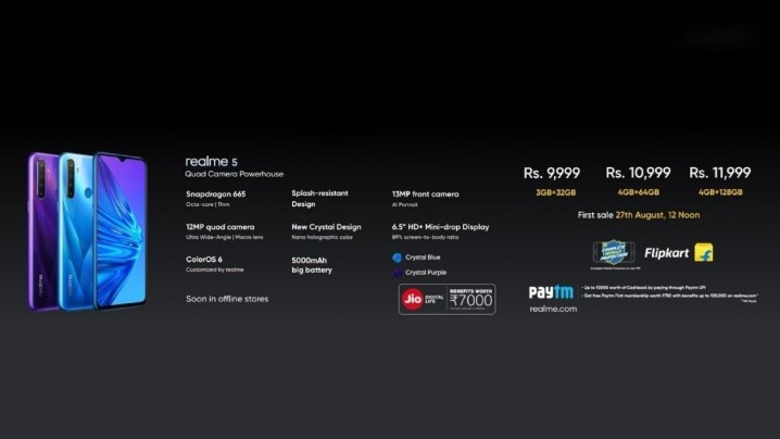 realme 5 系列四镜头机种揭晓,搭载 6400 万画素相机的 realme xt